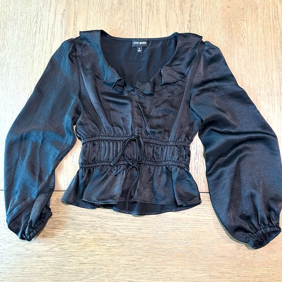 Steve Madden Tops - Steve Madden Black Balloon Sleeve Blouse Size Small